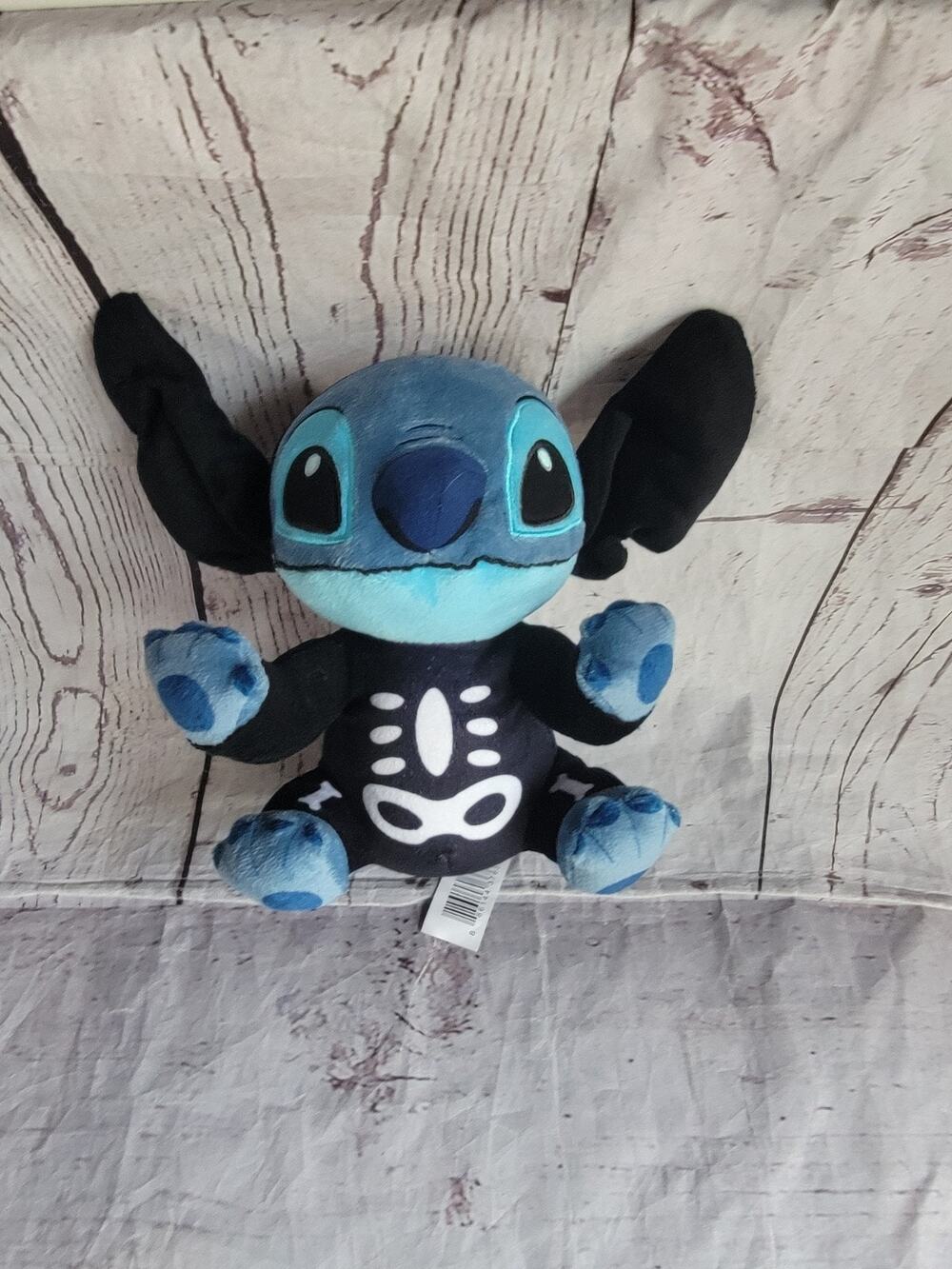 Disney Halloween Stitch Plush Toy Skeleton Costume 8" Blue Black